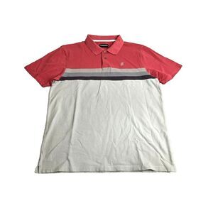 Hooey Shirt Adult Large White Coral Preppy Colorblock Casual Golf Polo‎ Mens